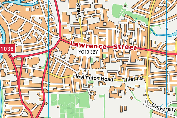 YO10 3BY map - OS VectorMap District (Ordnance Survey)