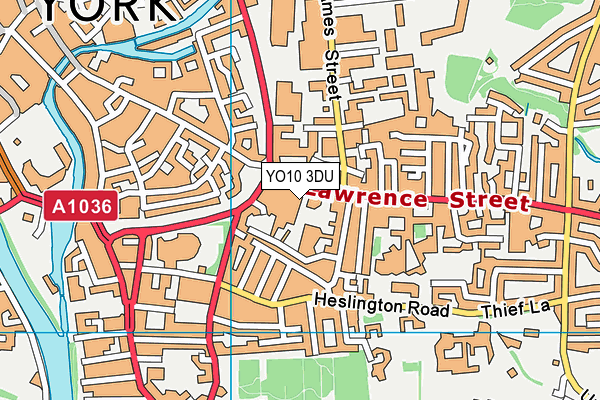 YO10 3DU map - OS VectorMap District (Ordnance Survey)