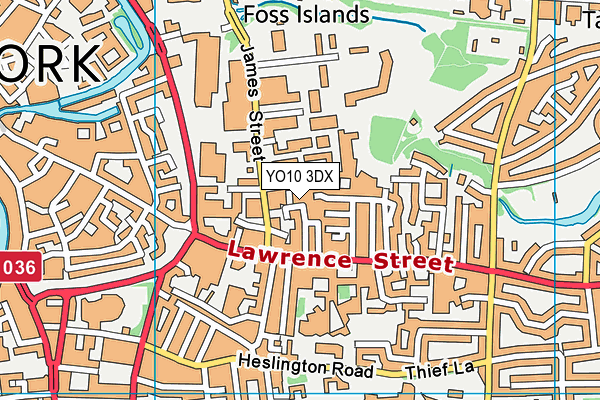 YO10 3DX map - OS VectorMap District (Ordnance Survey)