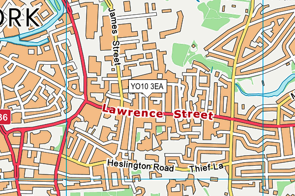 YO10 3EA map - OS VectorMap District (Ordnance Survey)