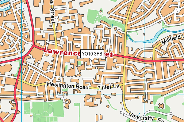 YO10 3FB map - OS VectorMap District (Ordnance Survey)