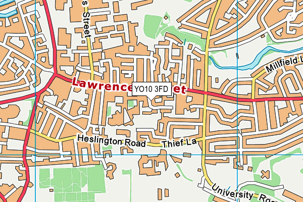 YO10 3FD map - OS VectorMap District (Ordnance Survey)