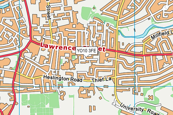 YO10 3FE map - OS VectorMap District (Ordnance Survey)