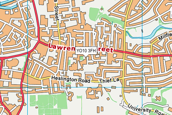 YO10 3FH map - OS VectorMap District (Ordnance Survey)