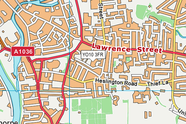 YO10 3FR map - OS VectorMap District (Ordnance Survey)