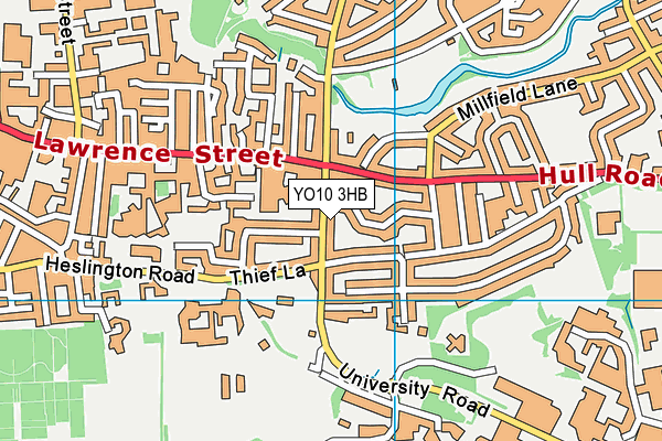 YO10 3HB map - OS VectorMap District (Ordnance Survey)