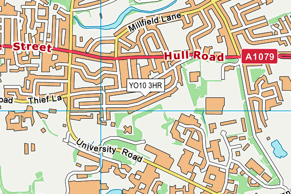 YO10 3HR map - OS VectorMap District (Ordnance Survey)