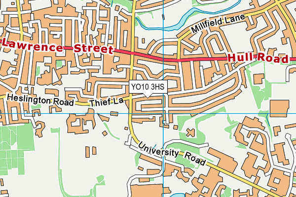 YO10 3HS map - OS VectorMap District (Ordnance Survey)