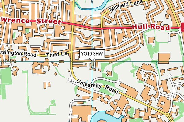 YO10 3HW map - OS VectorMap District (Ordnance Survey)