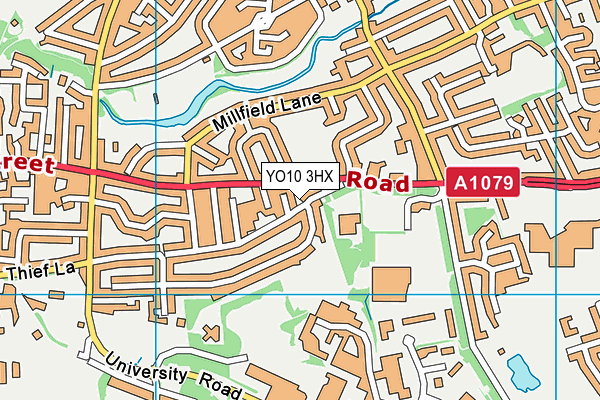 YO10 3HX map - OS VectorMap District (Ordnance Survey)