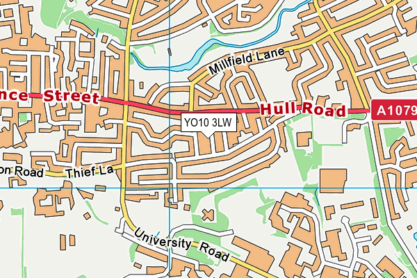 YO10 3LW map - OS VectorMap District (Ordnance Survey)