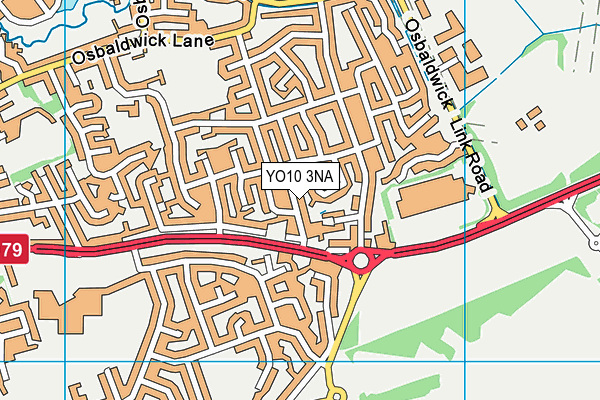 YO10 3NA map - OS VectorMap District (Ordnance Survey)