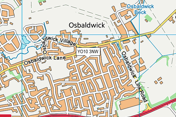 YO10 3NW map - OS VectorMap District (Ordnance Survey)