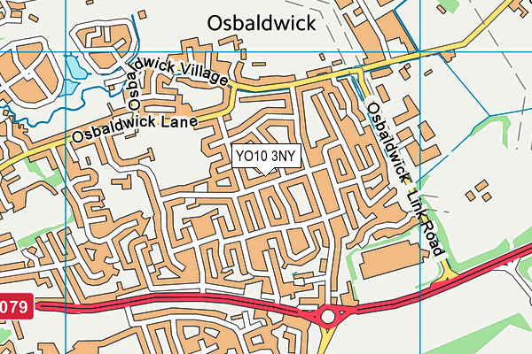 YO10 3NY map - OS VectorMap District (Ordnance Survey)