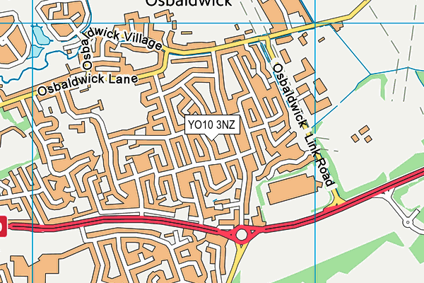 YO10 3NZ map - OS VectorMap District (Ordnance Survey)