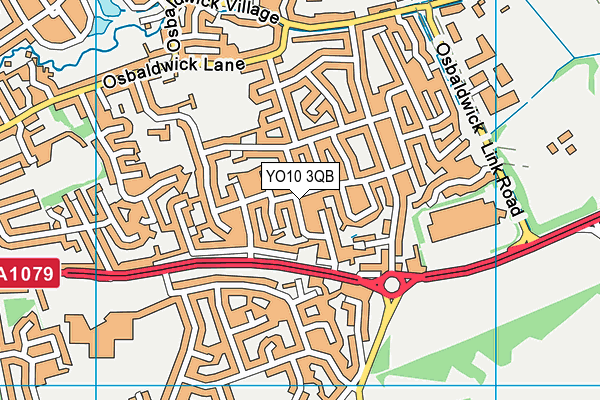 YO10 3QB map - OS VectorMap District (Ordnance Survey)