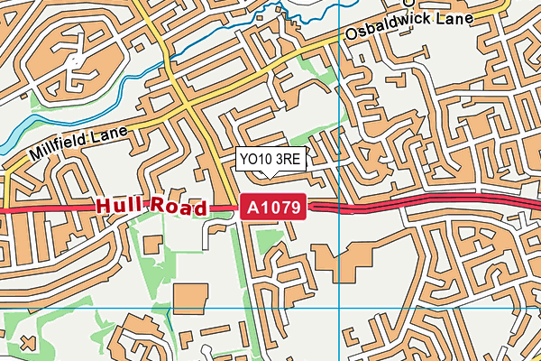 YO10 3RE map - OS VectorMap District (Ordnance Survey)