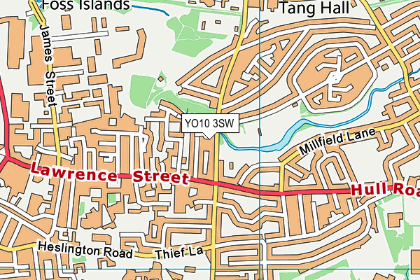 YO10 3SW map - OS VectorMap District (Ordnance Survey)