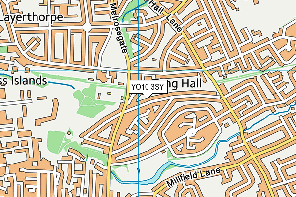YO10 3SY map - OS VectorMap District (Ordnance Survey)