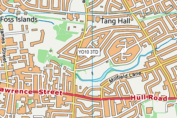 YO10 3TD map - OS VectorMap District (Ordnance Survey)