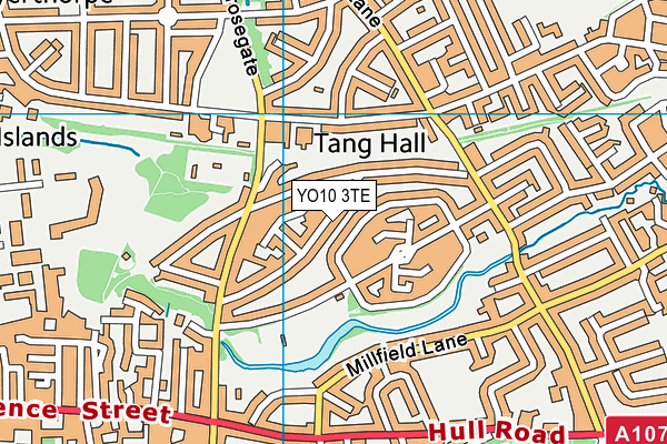 YO10 3TE map - OS VectorMap District (Ordnance Survey)