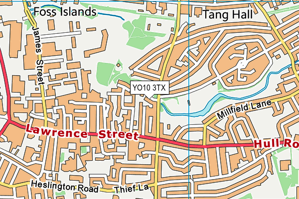 YO10 3TX map - OS VectorMap District (Ordnance Survey)