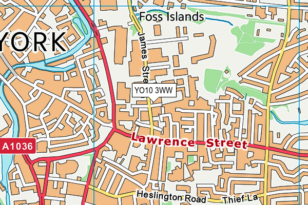 YO10 3WW map - OS VectorMap District (Ordnance Survey)