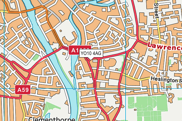 YO10 4AG map - OS VectorMap District (Ordnance Survey)
