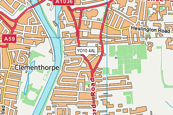 YO10 4AL map - OS VectorMap District (Ordnance Survey)