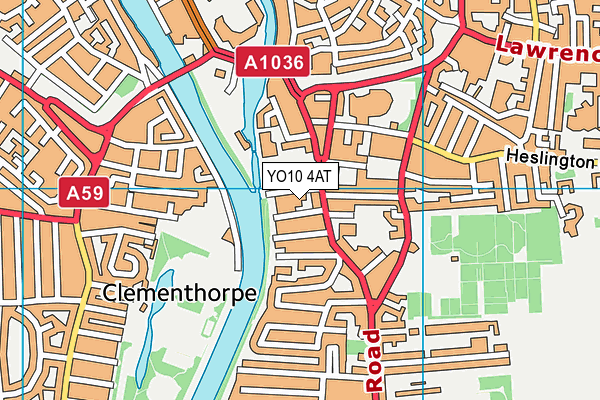 YO10 4AT map - OS VectorMap District (Ordnance Survey)