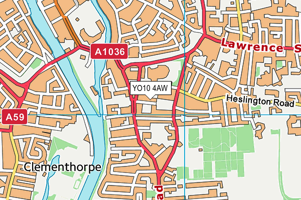 YO10 4AW map - OS VectorMap District (Ordnance Survey)