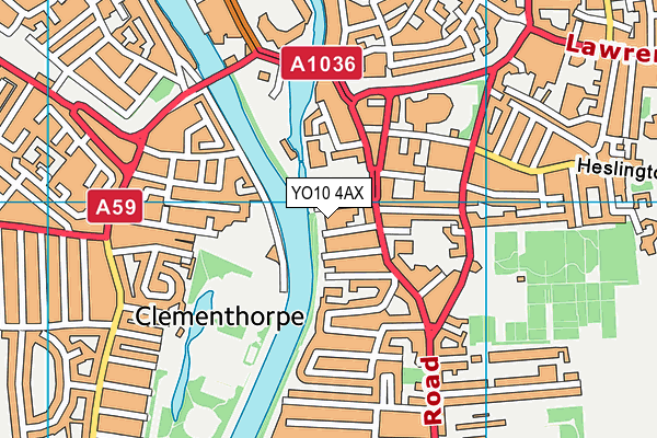 YO10 4AX map - OS VectorMap District (Ordnance Survey)