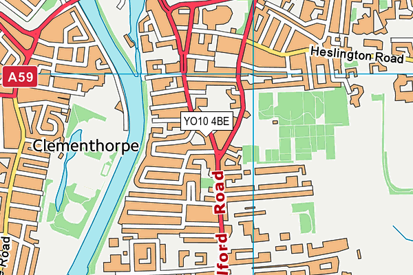 YO10 4BE map - OS VectorMap District (Ordnance Survey)