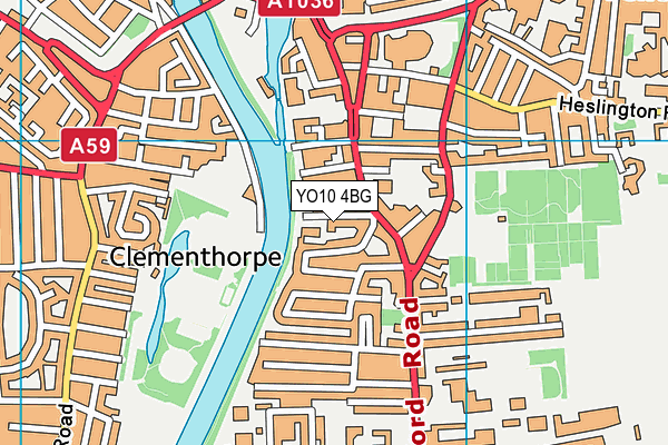 YO10 4BG map - OS VectorMap District (Ordnance Survey)