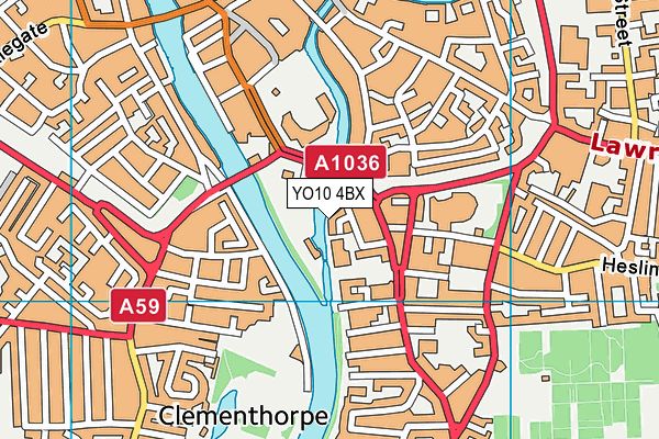 YO10 4BX map - OS VectorMap District (Ordnance Survey)