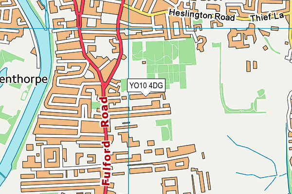 YO10 4DG map - OS VectorMap District (Ordnance Survey)