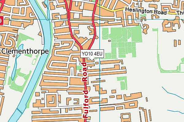 YO10 4EU map - OS VectorMap District (Ordnance Survey)