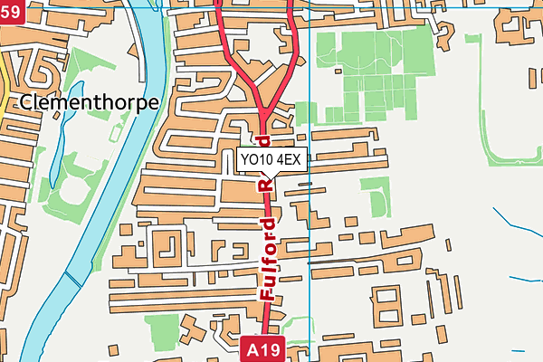 YO10 4EX map - OS VectorMap District (Ordnance Survey)