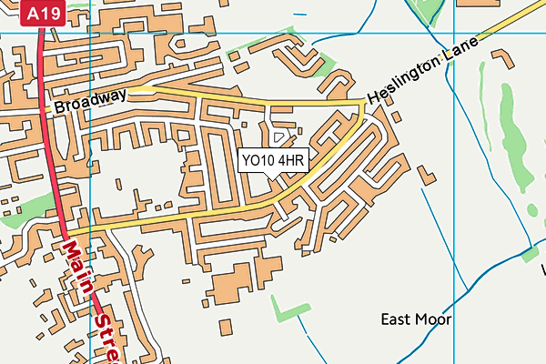 YO10 4HR map - OS VectorMap District (Ordnance Survey)