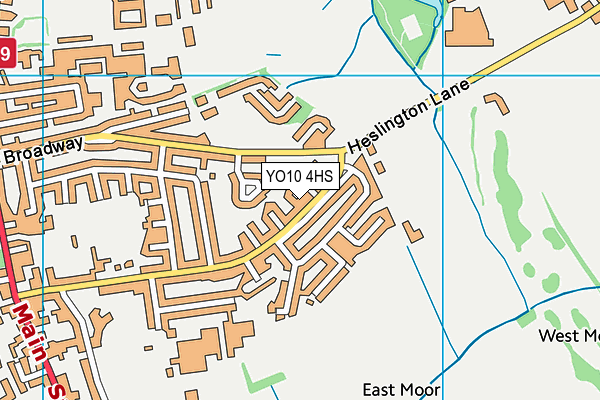 YO10 4HS map - OS VectorMap District (Ordnance Survey)