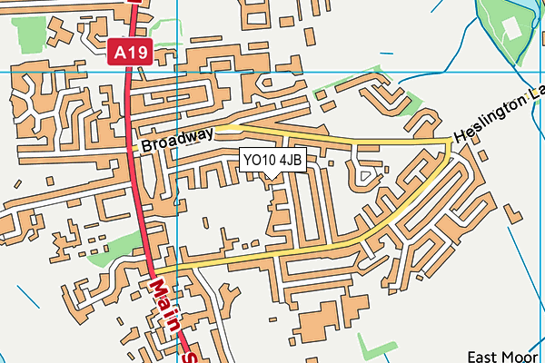 YO10 4JB map - OS VectorMap District (Ordnance Survey)