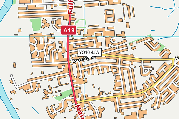 YO10 4JW map - OS VectorMap District (Ordnance Survey)