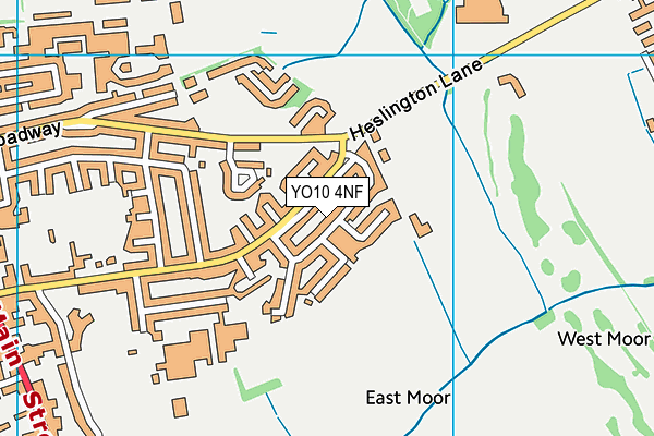 YO10 4NF map - OS VectorMap District (Ordnance Survey)
