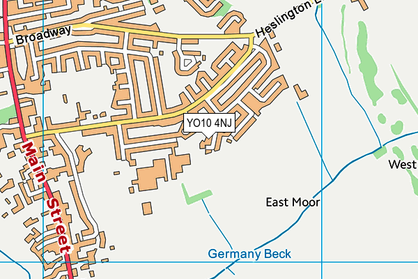 YO10 4NJ map - OS VectorMap District (Ordnance Survey)