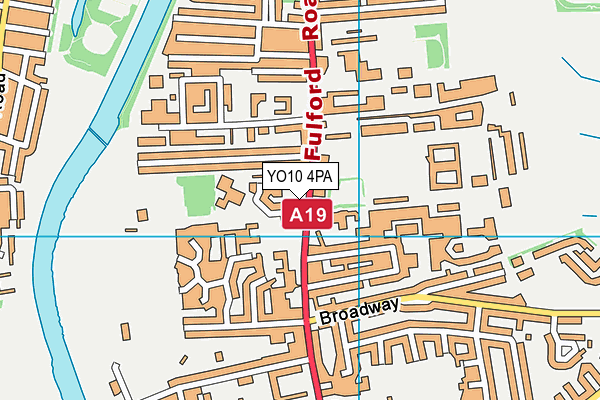 YO10 4PA map - OS VectorMap District (Ordnance Survey)