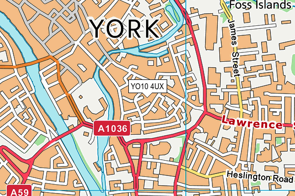 YO10 4UX map - OS VectorMap District (Ordnance Survey)