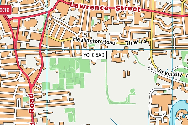 YO10 5AD map - OS VectorMap District (Ordnance Survey)