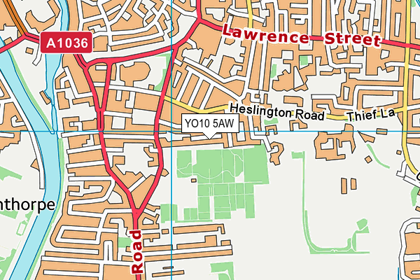 YO10 5AW map - OS VectorMap District (Ordnance Survey)