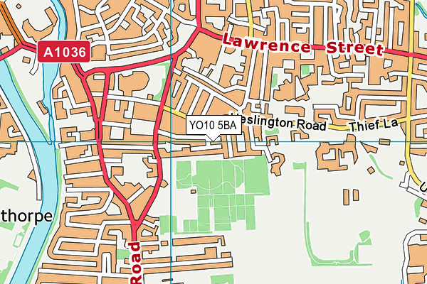 YO10 5BA map - OS VectorMap District (Ordnance Survey)