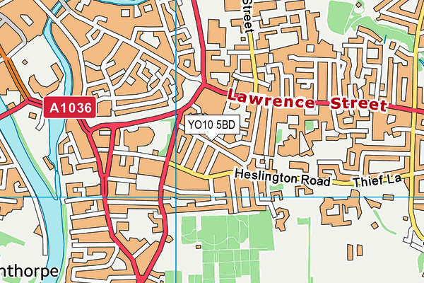 YO10 5BD map - OS VectorMap District (Ordnance Survey)